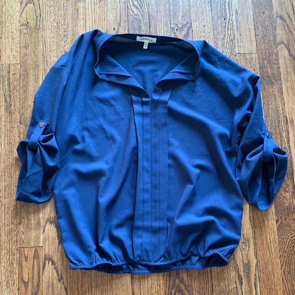 Monteau Navy Women’s Blouse, Medium